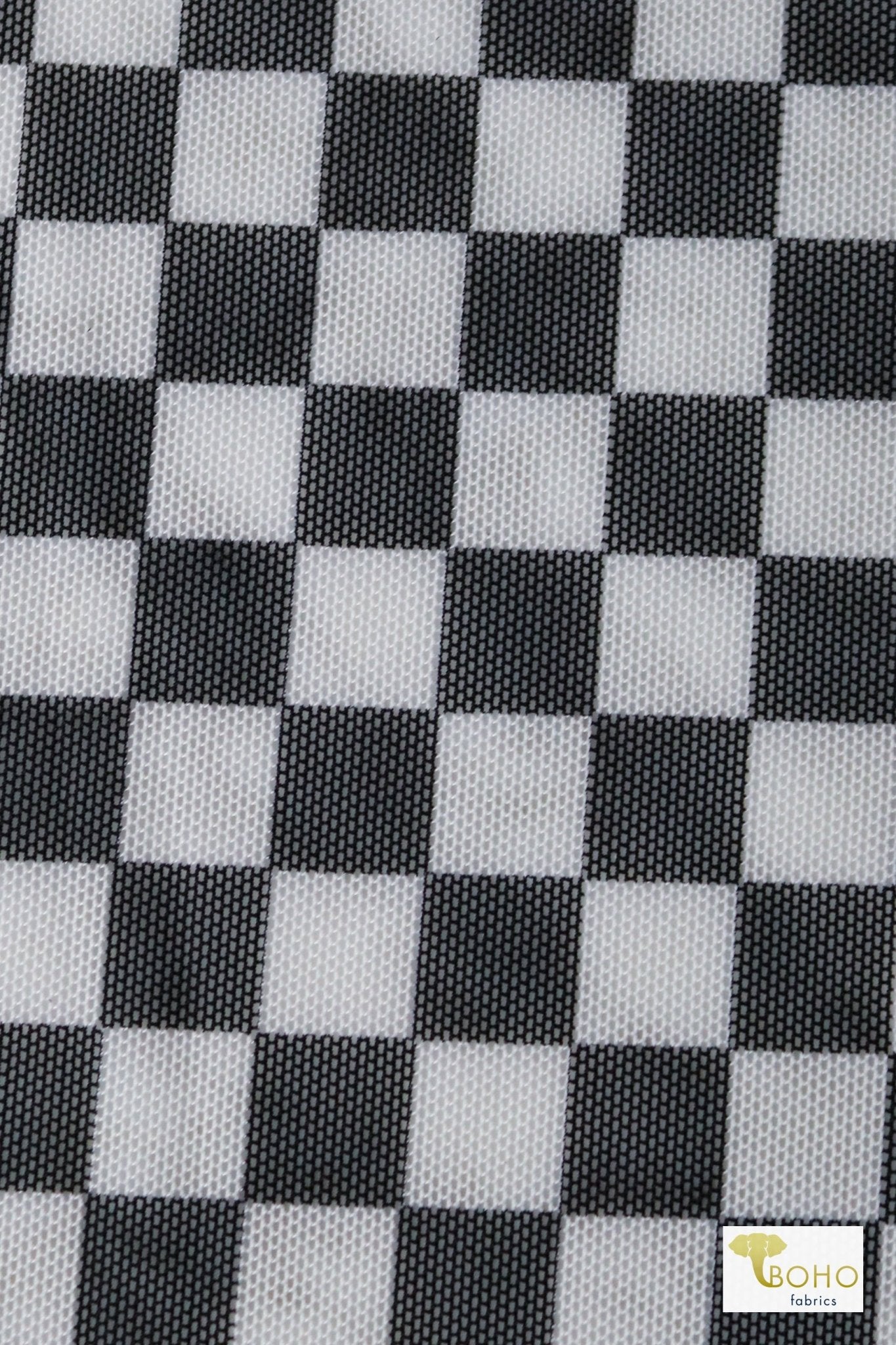 Black Checker, Stretch Mesh - Boho Fabrics