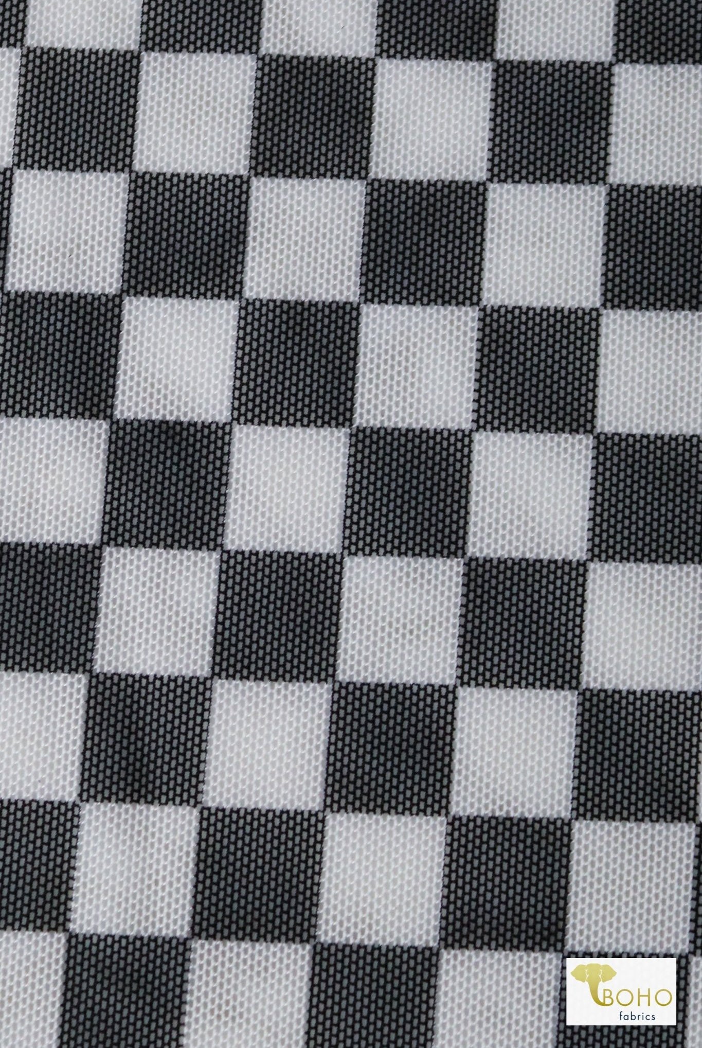 Black Checker, Stretch Mesh - Boho Fabrics