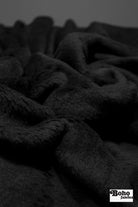 Black, Classic Double - Velour High Loft Fleece Fabric by Polartec 2nds - Boho Fabrics - Performance Fabrics