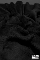 Black, Classic Double - Velour High Loft Fleece Fabric by Polartec 2nds - Boho Fabrics - Performance Fabrics
