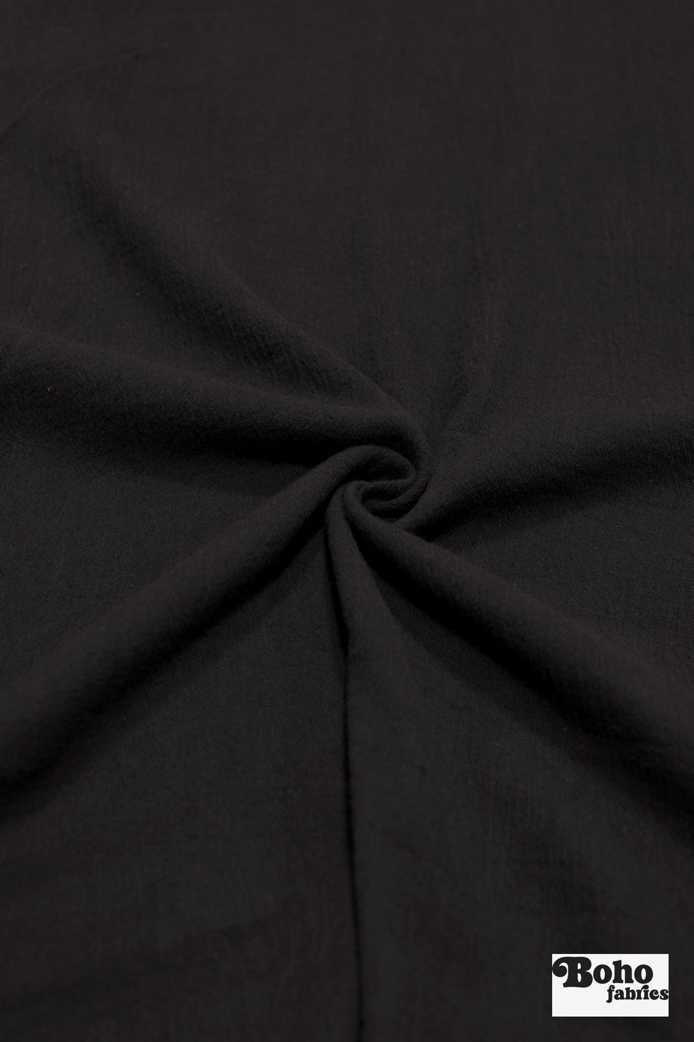Black, Cotton Crepe Gauze 52", Woven Fabric - Boho Fabrics - Gauze, Woven