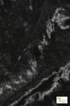 Black, Crushed Stretch Velvet - Boho Fabrics