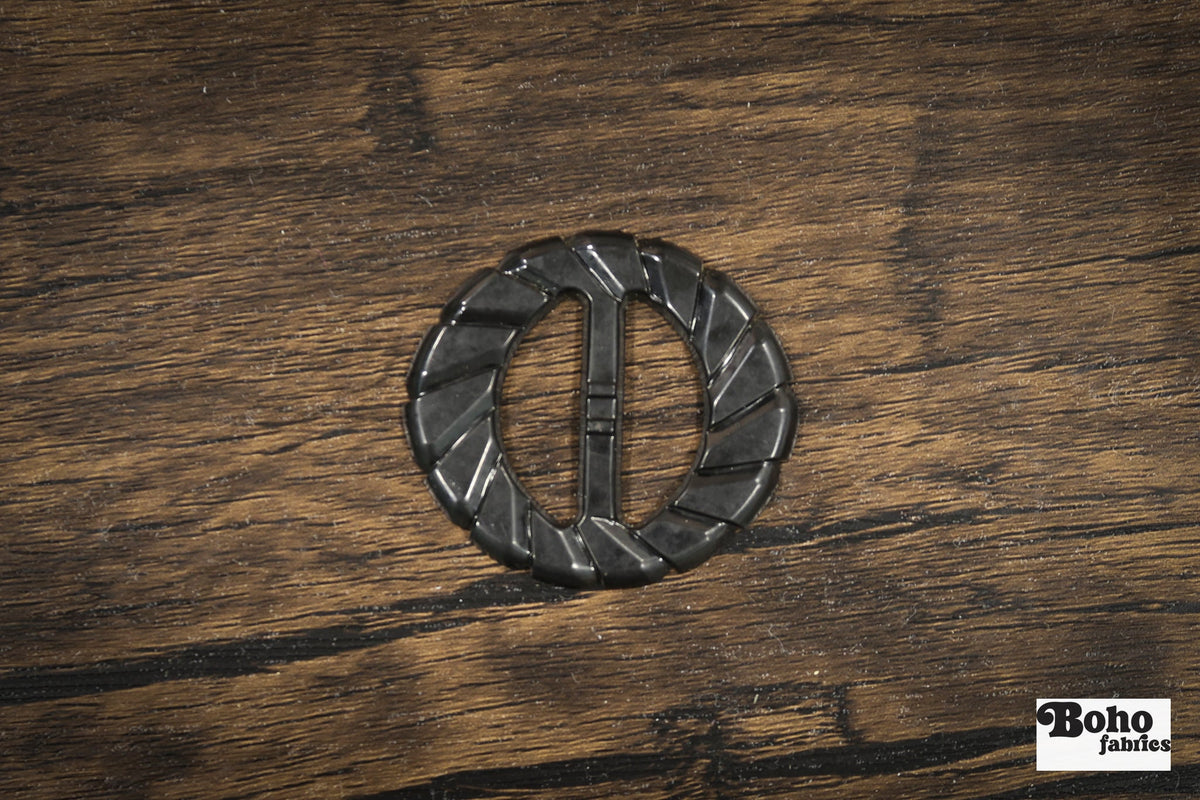 Black Dahlia – 1930s Art Deco Casein Belt & Scarf Slide Buckle - Boho Fabrics - Buckles & Slides