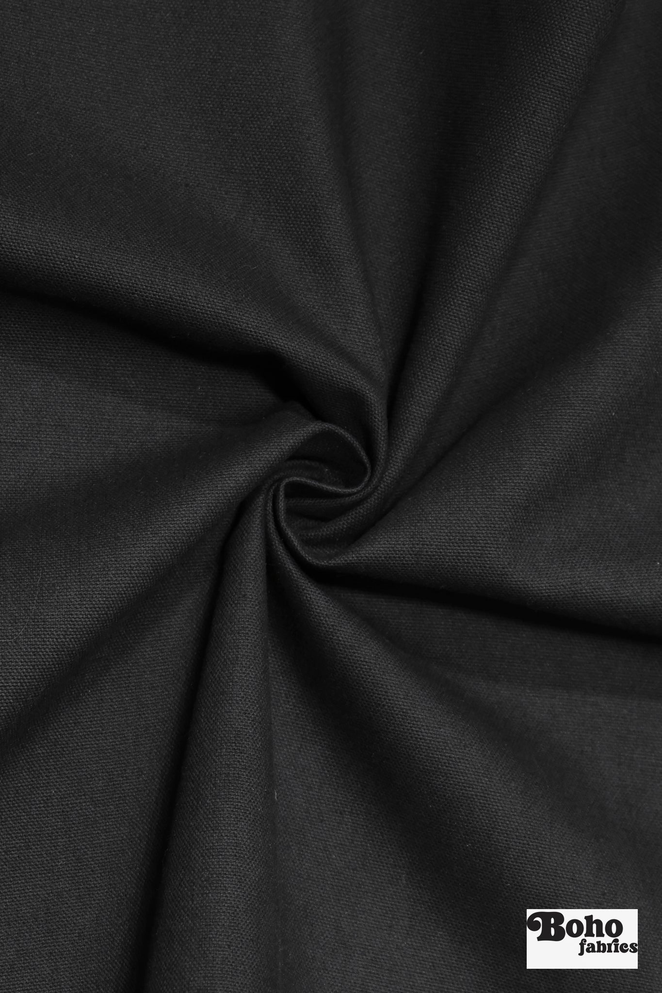 Black, Deadstock Cotton Duck Canvas Woven Fabric - Boho Fabrics - Canvas Fabric