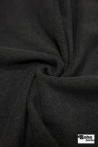 Black, Fleece Fabric - Boho Fabrics - Wool Coating, Woven