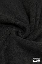 Black, Fleece Fabric - Boho Fabrics - Wool Coating, Woven