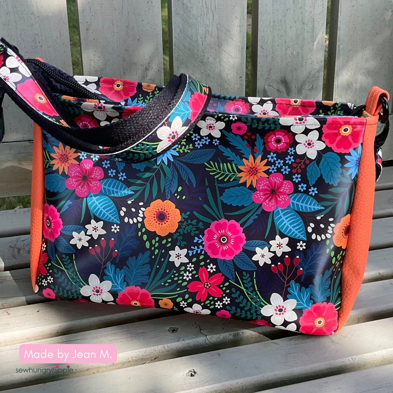 Black Floral Vinyl - Boho Fabrics - Vinyl Fabric