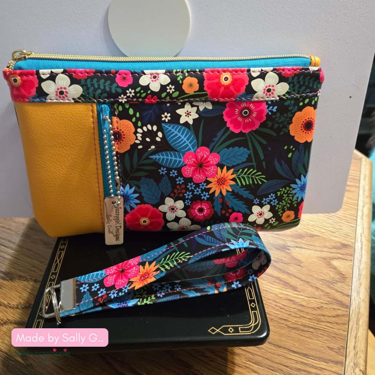 Black Floral Vinyl - Boho Fabrics - Vinyl Fabric