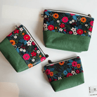 Black Floral Vinyl - Boho Fabrics - Vinyl Fabric