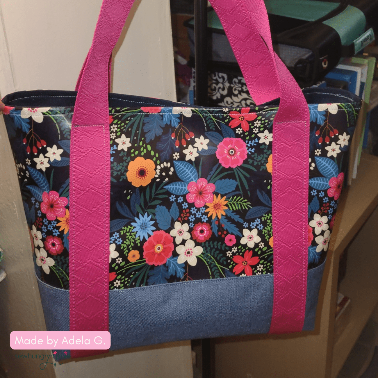 Black Floral Vinyl - Boho Fabrics - Vinyl Fabric