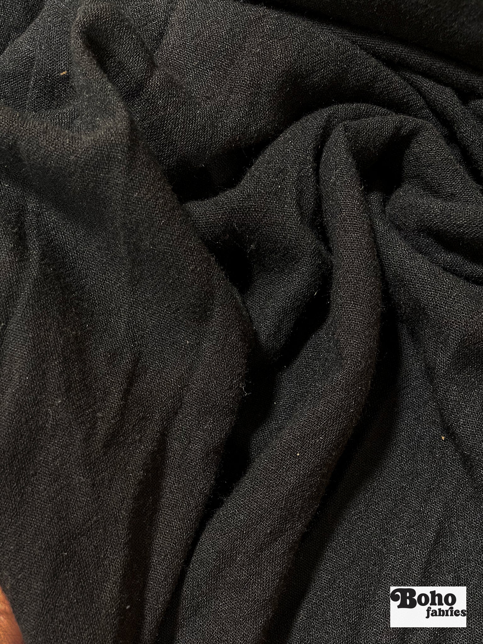 Black Gauze, Woven Fabric - Boho Fabrics - 