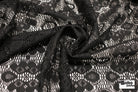 Black, Geometric Floral Lace Fabric - Boho Fabrics - Special Occasion Fabric