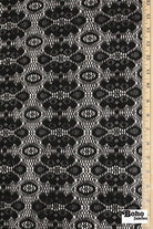 Black, Geometric Floral Lace Fabric - Boho Fabrics - Special Occasion Fabric