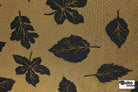 Black & Gold Leaves Jacquard Woven Fabric - Boho Fabrics - Jacquard, Woven
