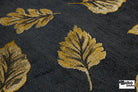 Black & Gold Leaves Jacquard Woven Fabric - Boho Fabrics - Jacquard, Woven