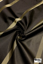 Black & Gold Stripe Jacquard Woven Fabric - Boho Fabrics - Jacquard, Woven