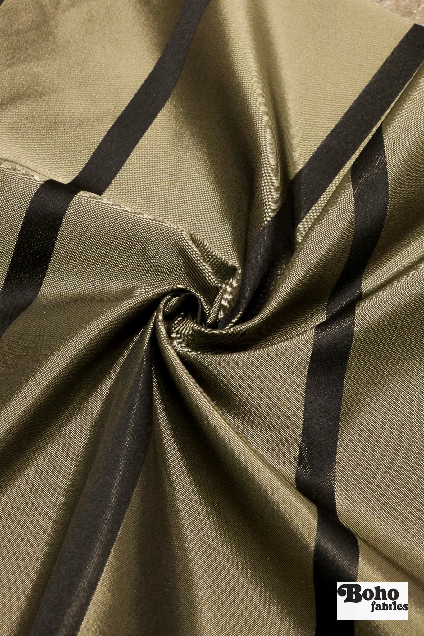 Black & Gold Stripe Jacquard Woven Fabric - Boho Fabrics - Jacquard, Woven