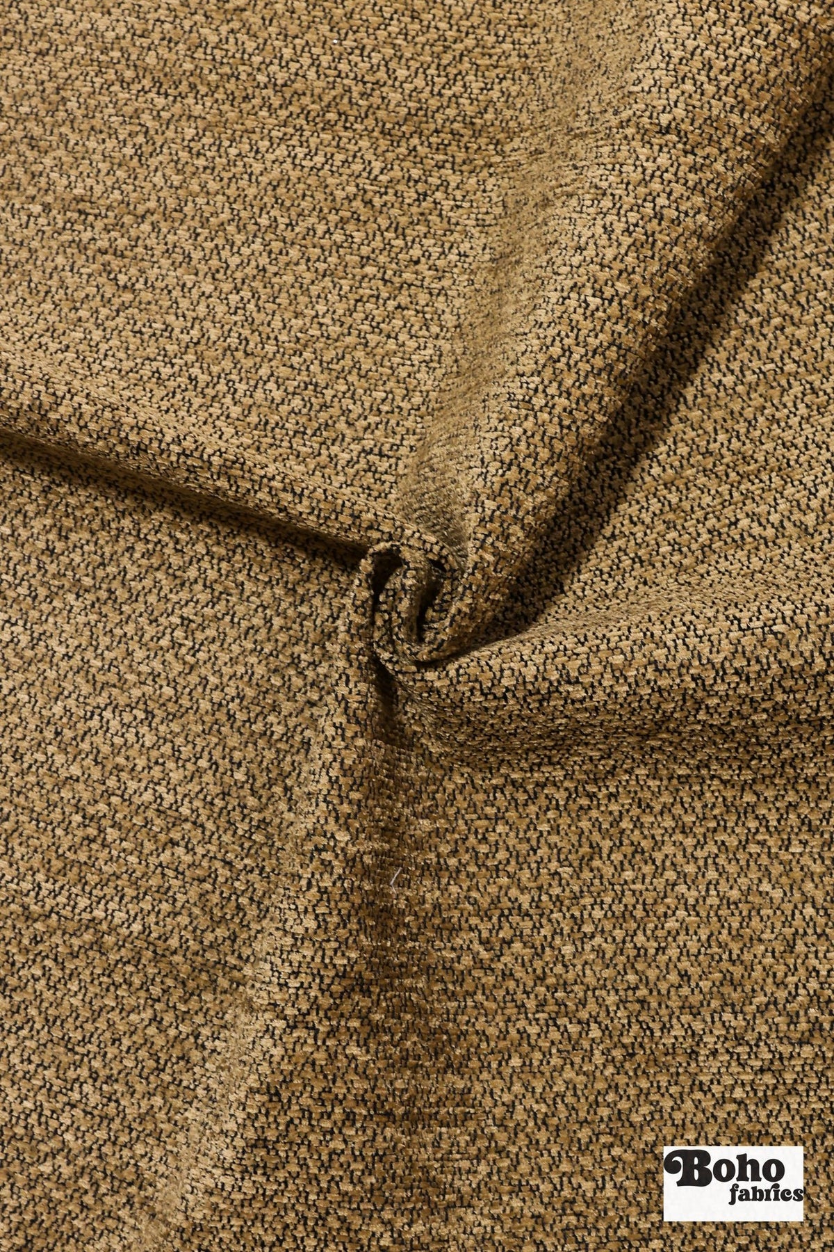 Black & Gold Tweed Velour Upholstery Woven Fabric - Boho Fabrics - Home Dec. & Upholstery Fabric