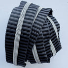 Black & Grey Striped Jacquard Zipper Tape 5 - 3 Yards - Boho Fabrics - Zippers