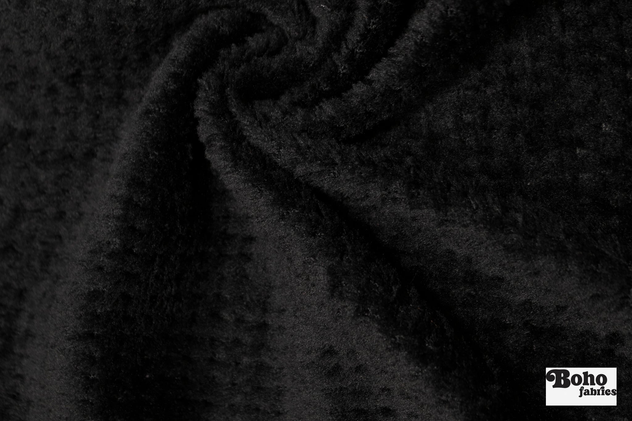 Black, High Loft Grid Fleece Fabric by Polartec, featuring Recycled Polyester - Boho Fabrics - Performance Fabrics