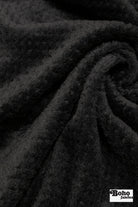 Black, High Loft Grid Fleece Fabric by Polartec, featuring Recycled Polyester - Boho Fabrics - Performance Fabrics