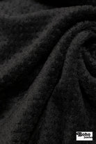 Black, High Loft Grid Fleece Fabric by Polartec, featuring Recycled Polyester - Boho Fabrics - Performance Fabrics