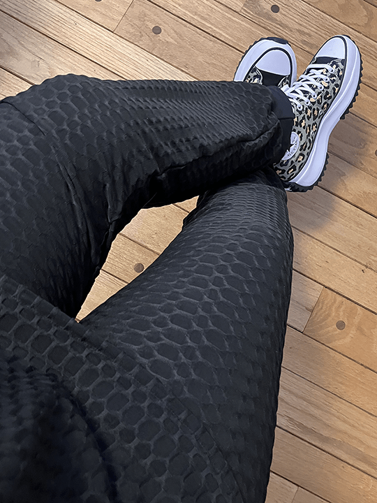 Black Honeycomb, Athletic Knit Fabric - Boho Fabrics - Athletic Knit Fabric