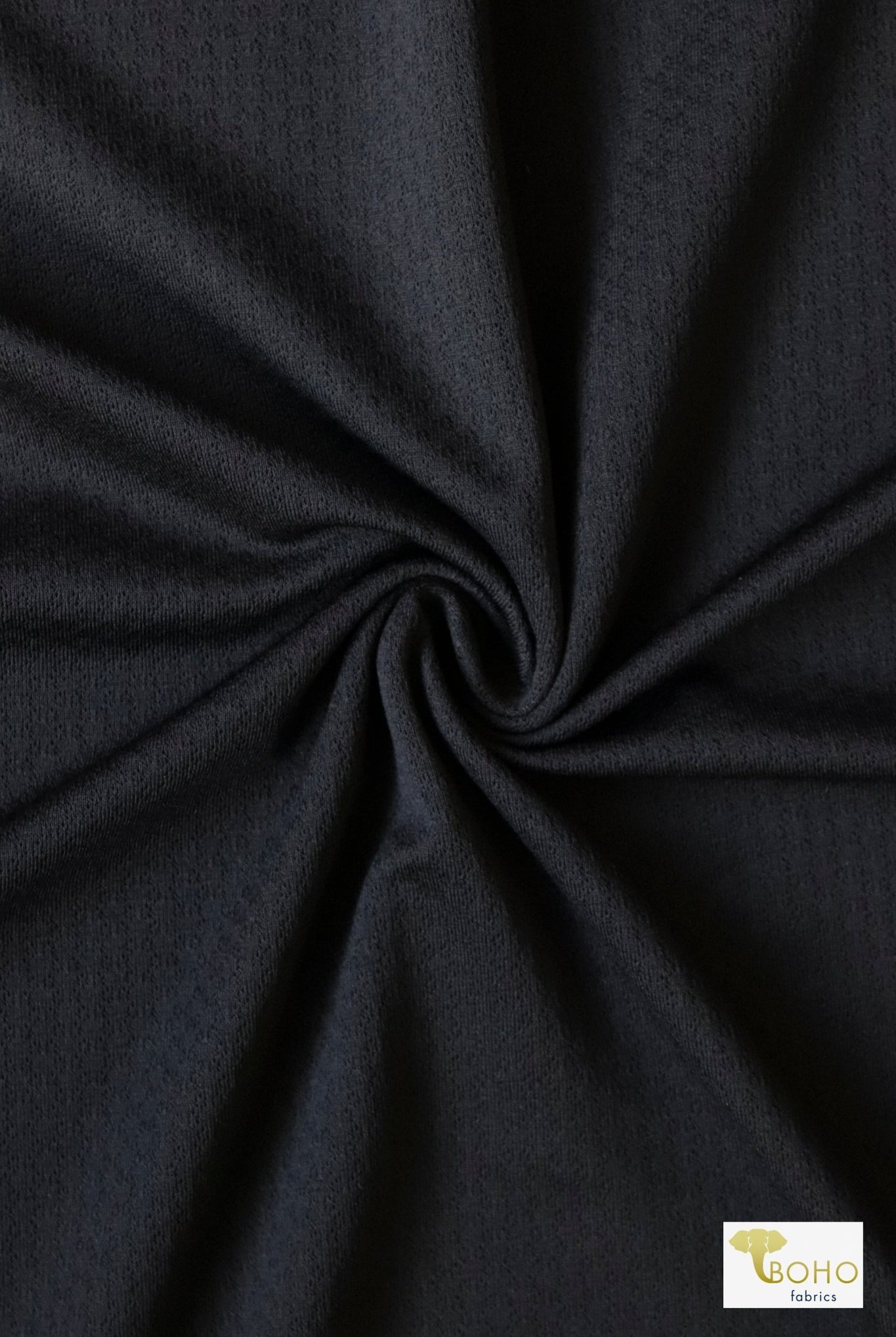 Black Honeycomb, Athletic Mesh Knit Fabric - Boho Fabrics