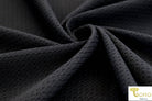 Black Laser Cut Athletic Mesh. ATHSM-102-BLK - Boho Fabrics