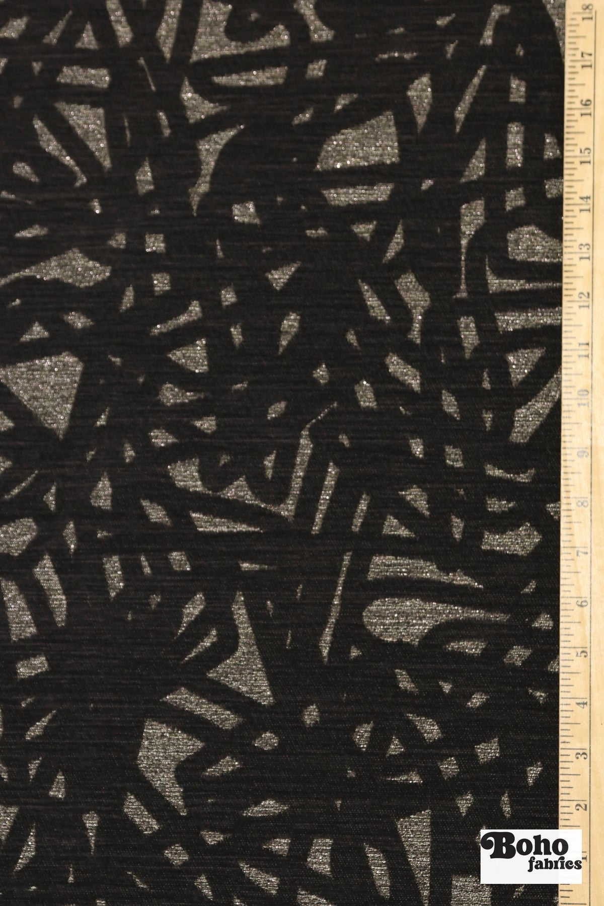 Black & Metallic Abstract Upholstery Woven Fabric - Boho Fabrics - Home Dec. & Upholstery Fabric