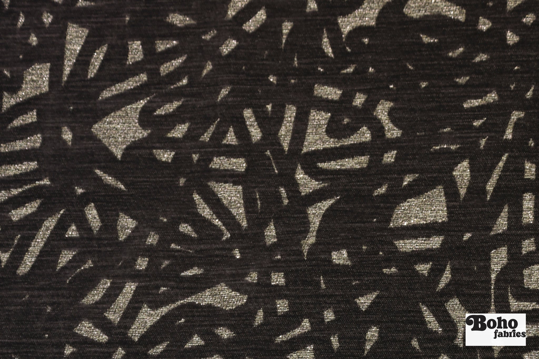 Black & Metallic Abstract Upholstery Woven Fabric - Boho Fabrics - Home Dec. & Upholstery Fabric