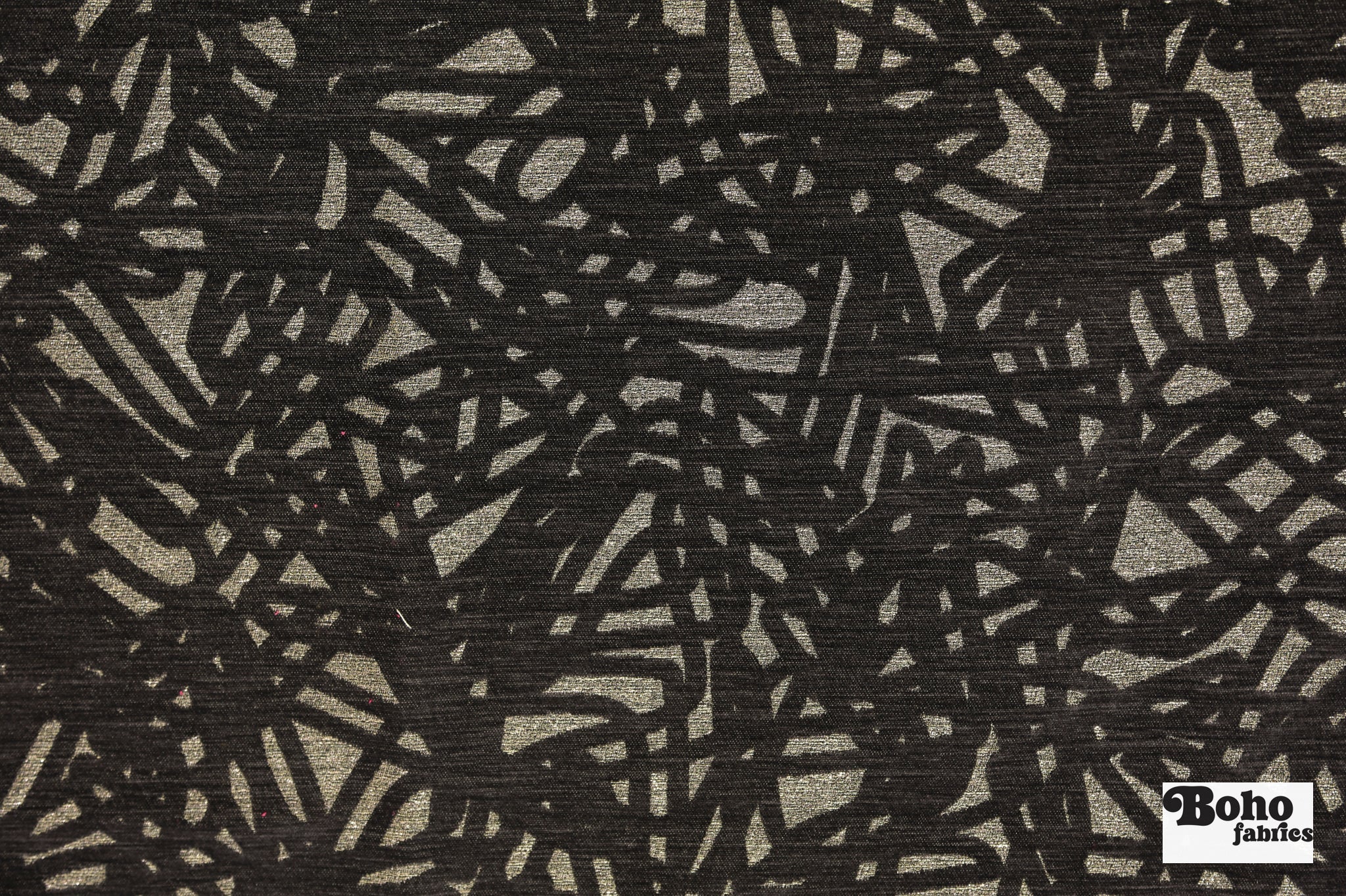 Black & Metallic Abstract Upholstery Woven Fabric - Boho Fabrics - Home Dec. & Upholstery Fabric