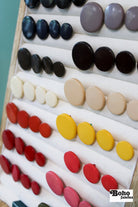 Black, Mod Gambit, Shank Button. Available in 15mm, 18mm, 20mm, 25mm - Boho Fabrics - Buttons & Snaps