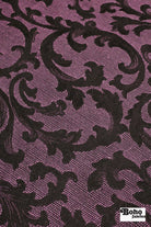 Black & Orchid Damask Jacquard Woven Fabric - Boho Fabrics - Jacquard, Woven