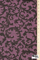 Black & Orchid Damask Jacquard Woven Fabric - Boho Fabrics - Jacquard, Woven