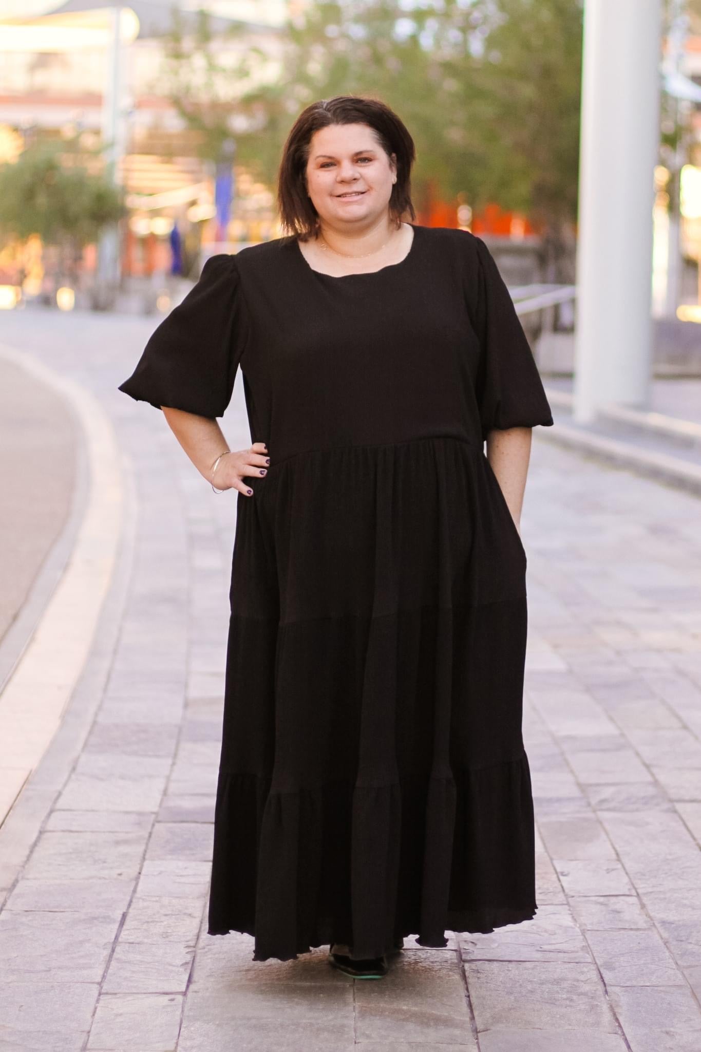 Black, Pleated Woven - Boho Fabrics