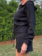 Black, Polartec Power Air. Insulating Performance Knit Fabric - Boho Fabrics - Performance Fabrics