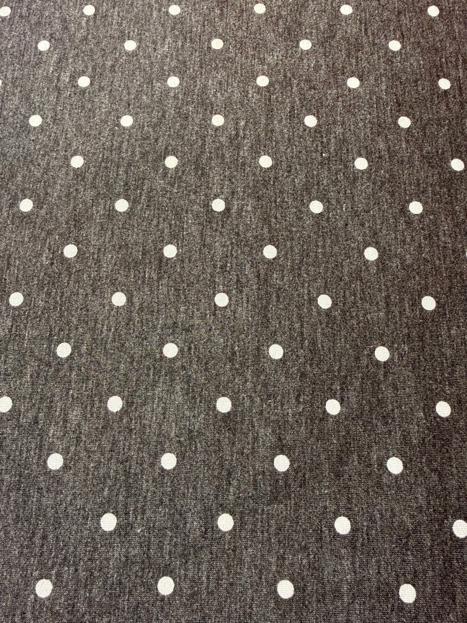 Black Polka Dots, French Terry Knit Fabric - Boho Fabrics - French Terry Prints, Knit Fabric