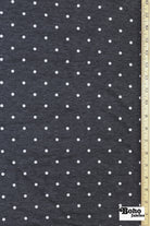 Black Polka Dots, French Terry Knit Fabric - Boho Fabrics - French Terry Prints, Knit Fabric