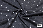Black Polka Dots, French Terry Knit Fabric - Boho Fabrics - French Terry Prints, Knit Fabric