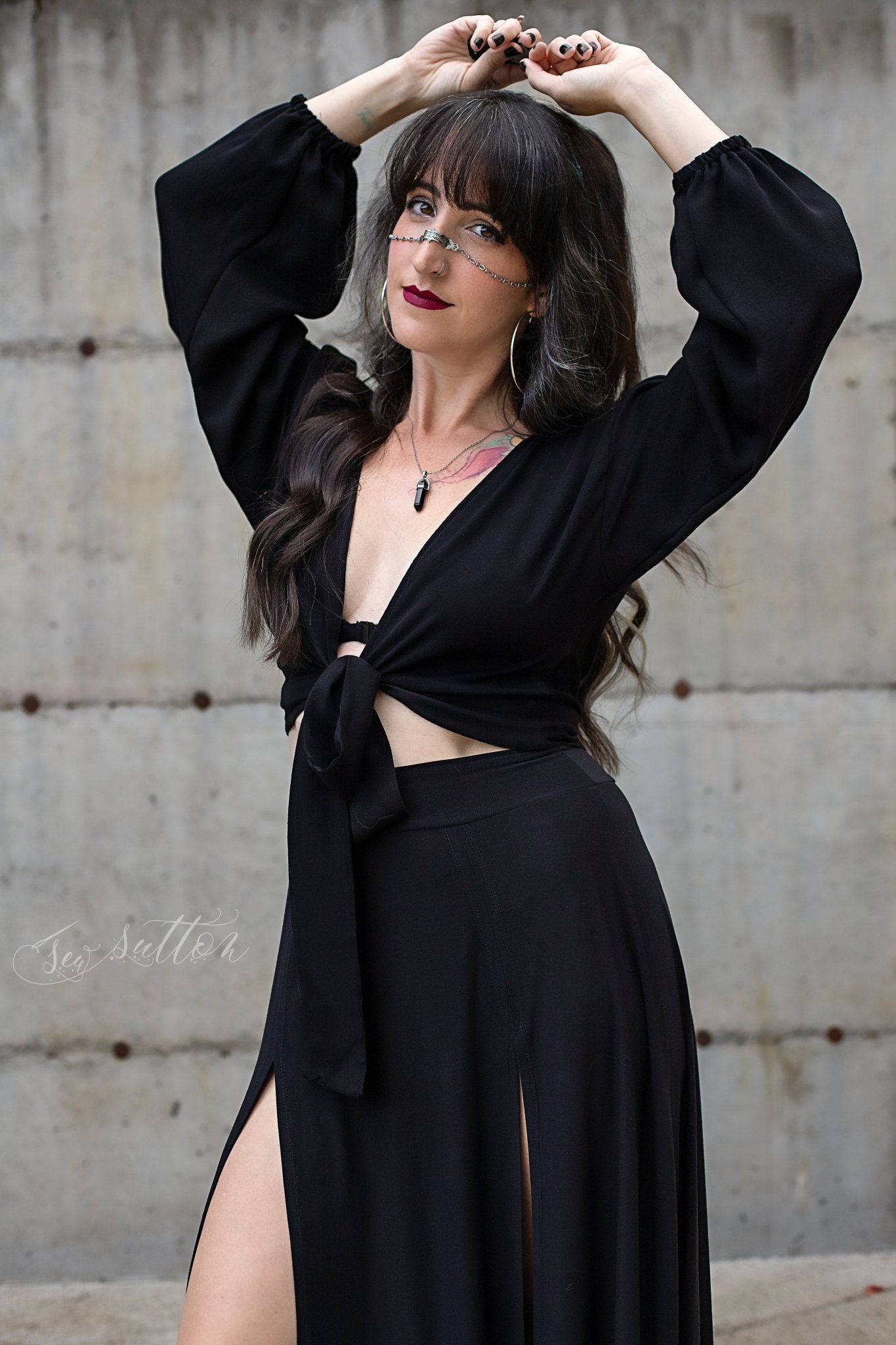 Black, Rayon Challis Woven Solid - Boho Fabrics - Challis, Woven