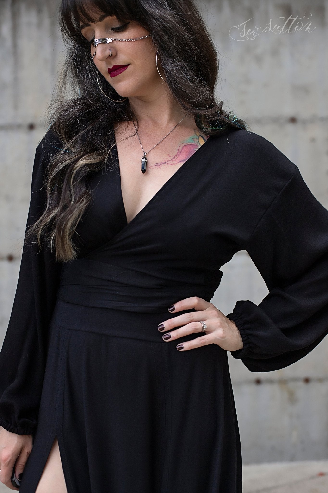 Black, Rayon Challis Woven Solid - Boho Fabrics - Challis, Woven