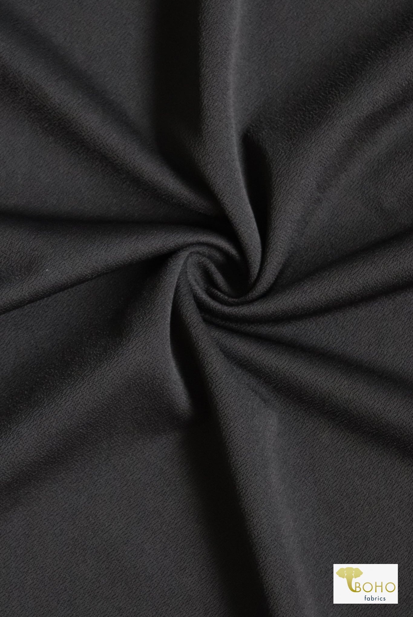 Black Scuba Crepe, Scuba Knit - Boho Fabrics
