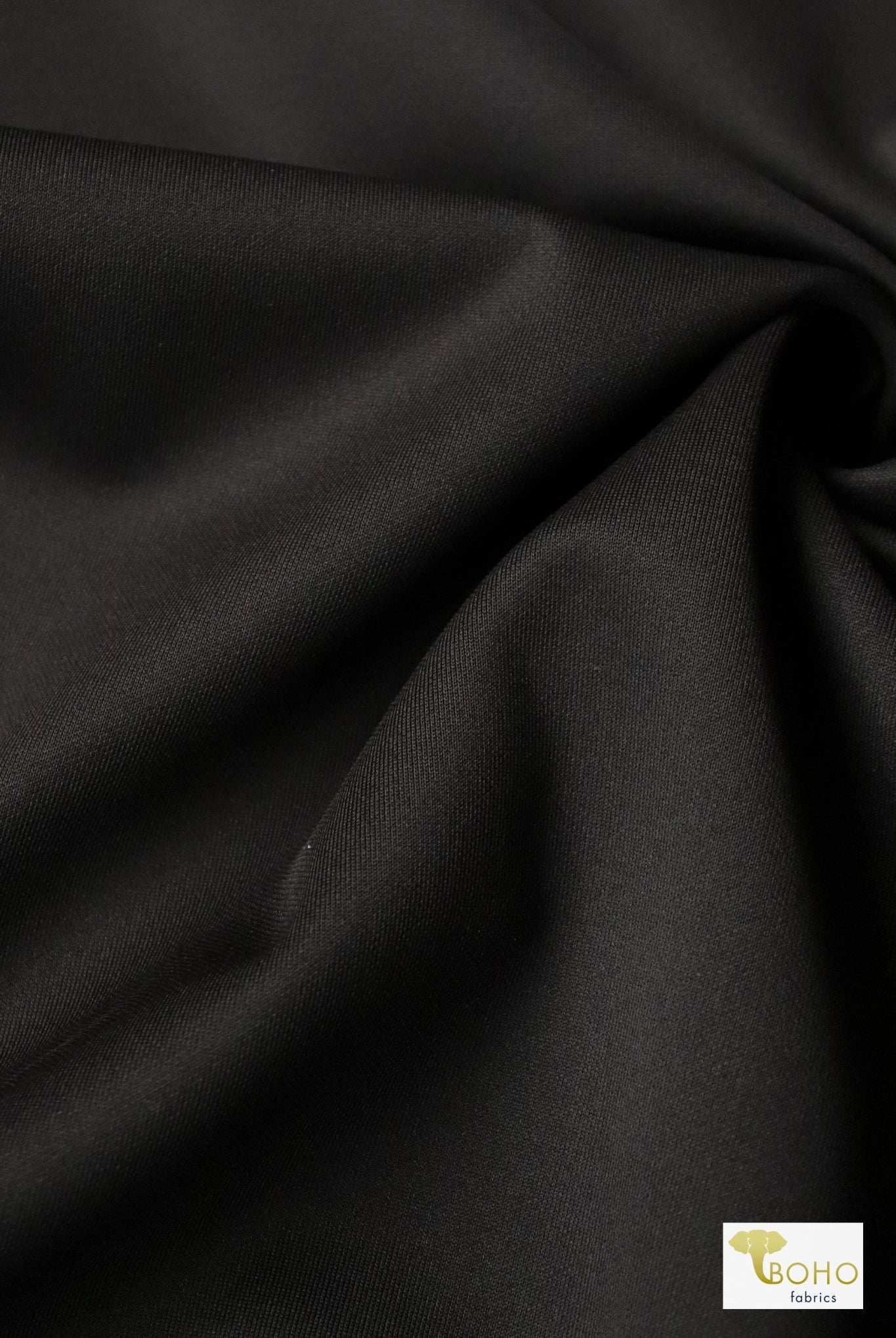 Black, Scuba Knit - Boho Fabrics