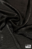 Black, Shiny Textured Satin Woven Fabric - Boho Fabrics - Woven, Fabric