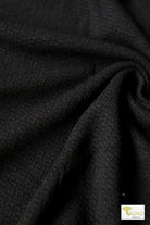 Black, Soft Jacquard Knit - Boho Fabrics