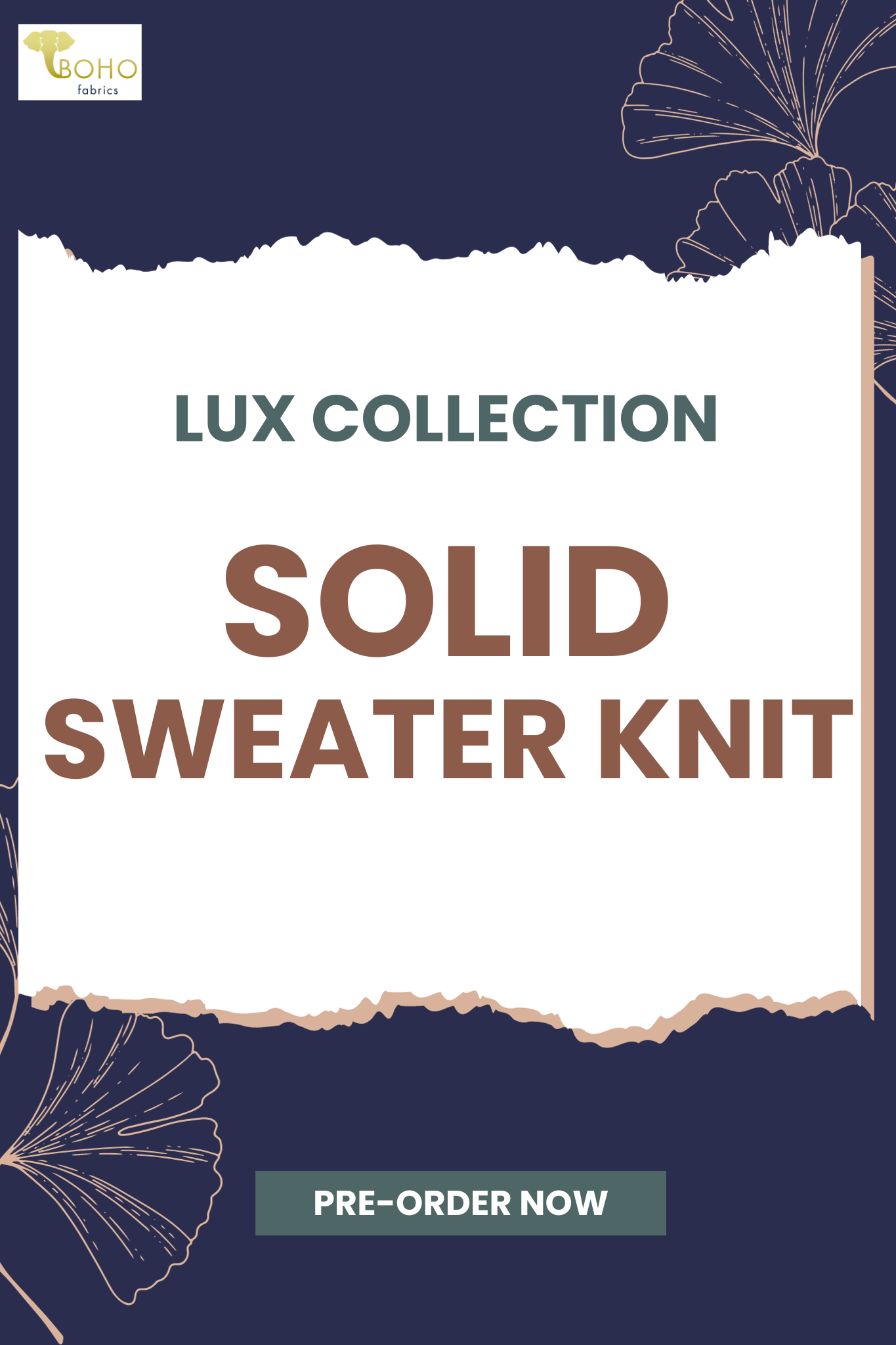 Black Solid, "Cashmere" Sweater Knit Fabric. (PRE - ORDER) - Boho Fabrics - Sweater Solids, Knit Fabric