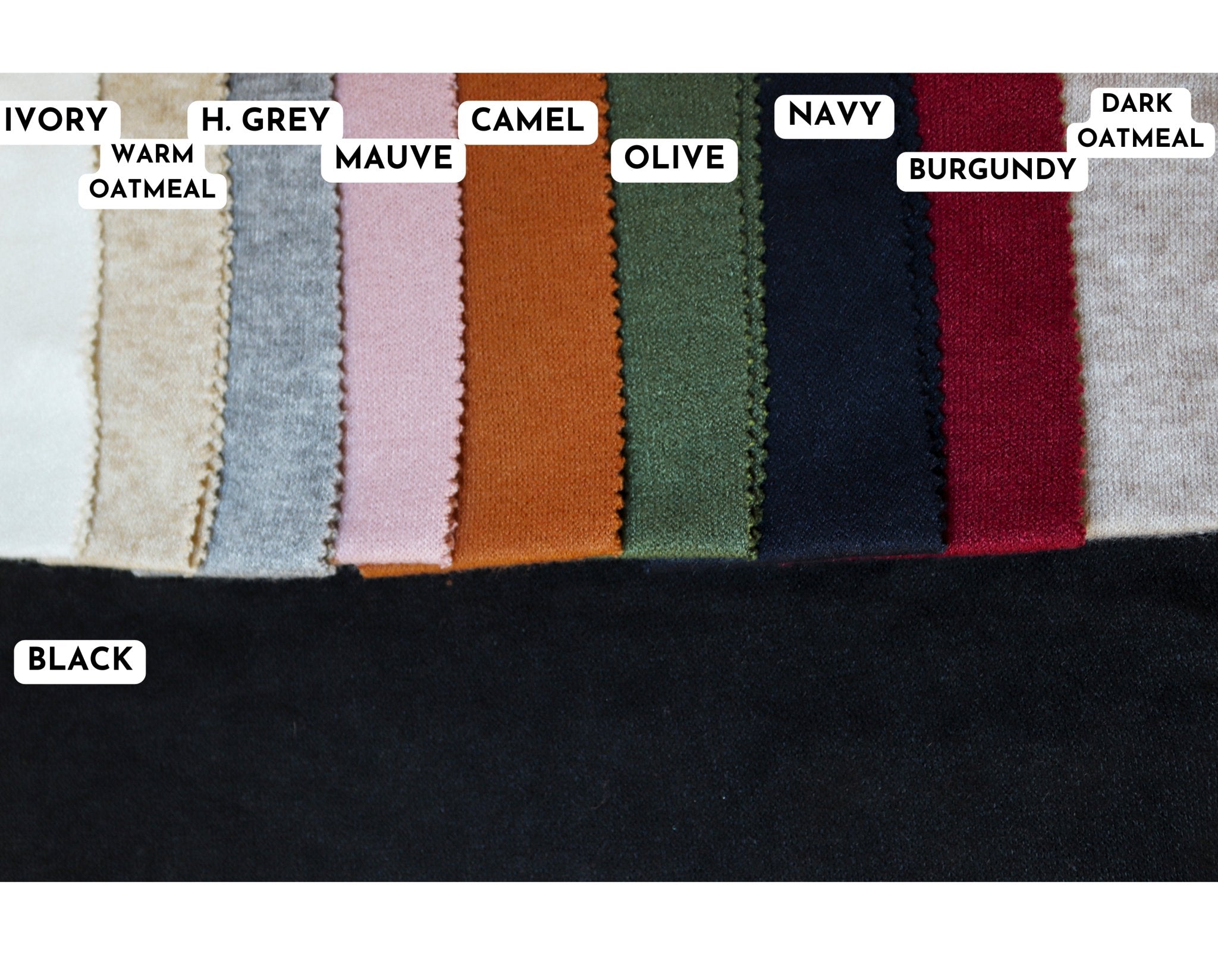 Black Solid, "Cashmere" Sweater Knit Fabric. (PRE - ORDER) - Boho Fabrics - Sweater Solids, Knit Fabric