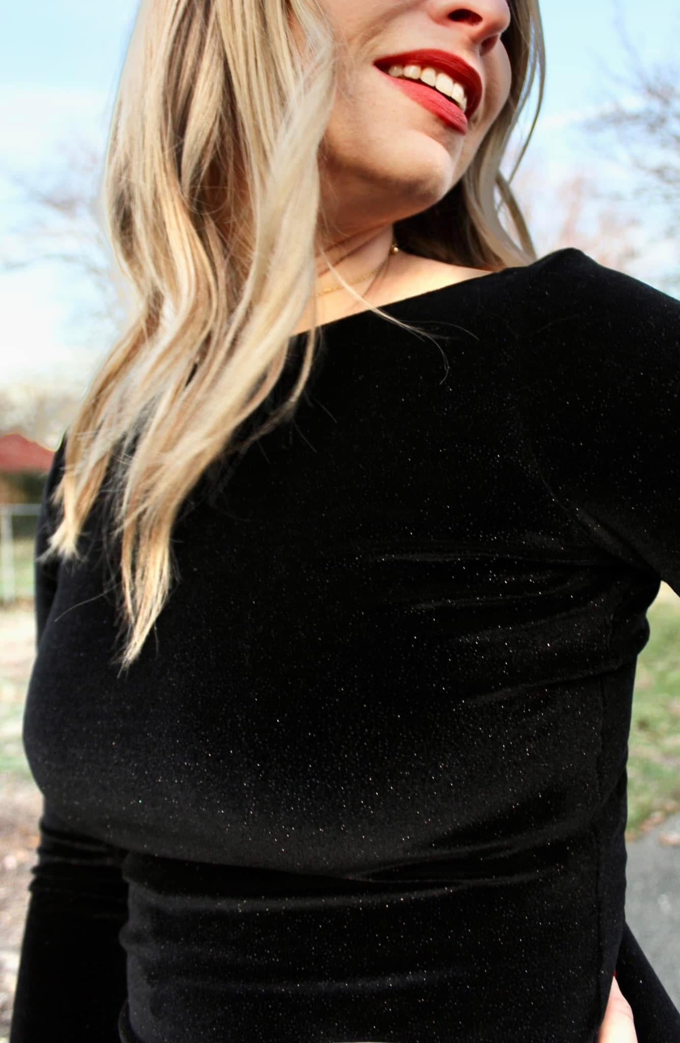 Black Sparkle Stretch Velvet, Stretch Velvet - Boho Fabrics