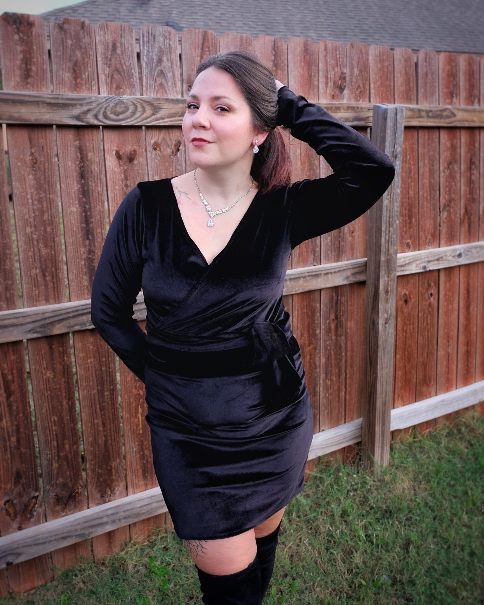 Black, Stretch Velvet Knit Fabric - Boho Fabrics - Stretch Velvet Knit Fabric